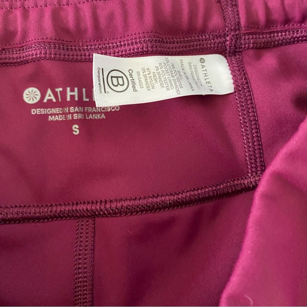 NEW Athleta Contender Side Stripe Powerlift Leggings, Beach Plum Sz S - Picture 9 of 11